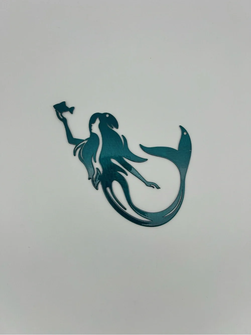 Laser Cut Metal Wall Art Decorative Sign by Redline Steel. Teal Mermaid
